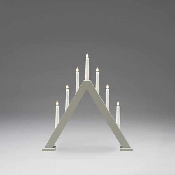 Matte Grey 7 Bulb Window Candle Bridge