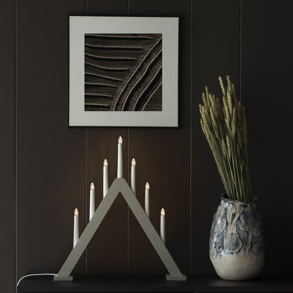 Matte Grey 7 Bulb Window Candle Bridge