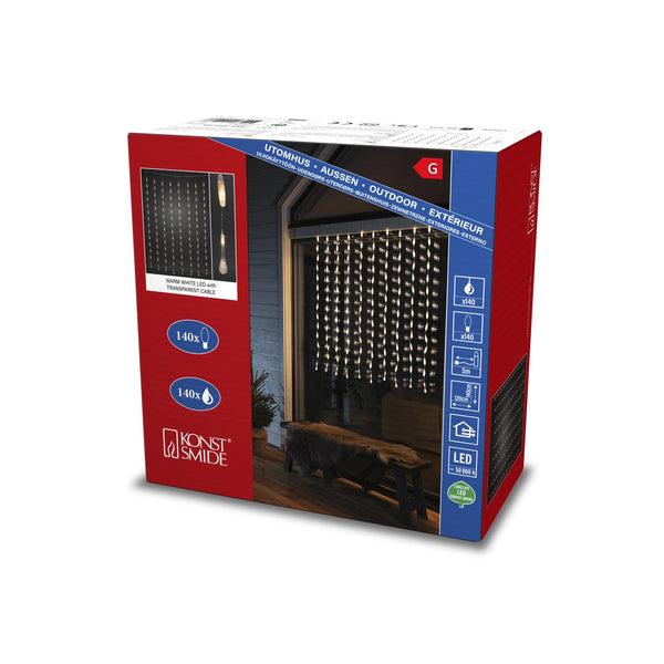 1.2m Crystal Drops Curtain Window Light with 140 Warm White LEDs