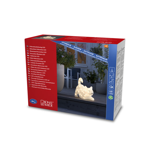 LED Lit Acrylic Laying Cat
