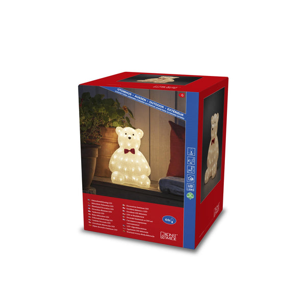 Acrylic LED Lit Christmas Teddy Bear