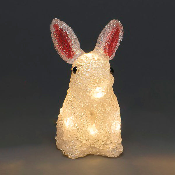 Set of 5 Acrylic Rabbits Lit with Ice White LEDs