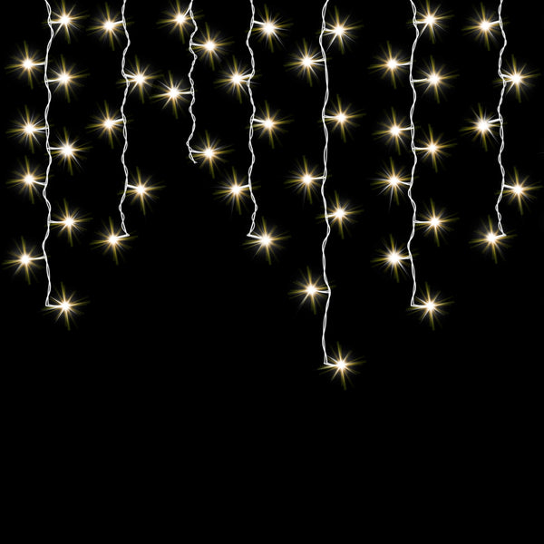 50 Warm White with Twinkle Extendable LED Icicle Lights XP Extension Set