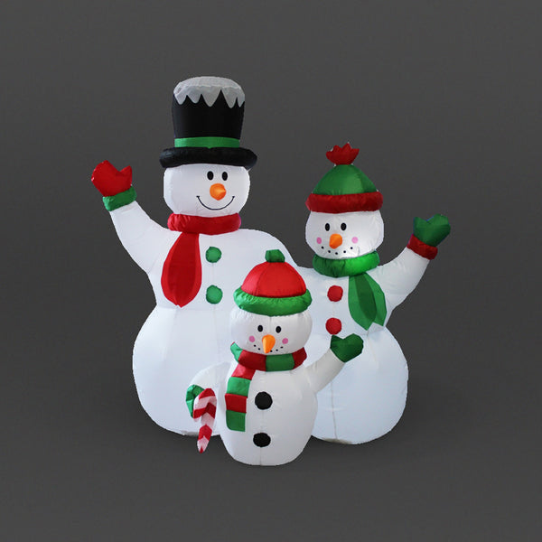 1.5m Inflatable LED Lit Snowman Family Christmas Inflatable