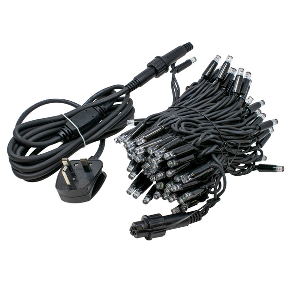 100 Multi Coloured Mains Powered Connectable LED Lights
