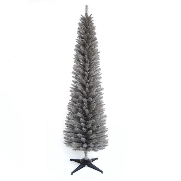 8ft Slim Pencil Pine Grey Artificial Christmas Tree