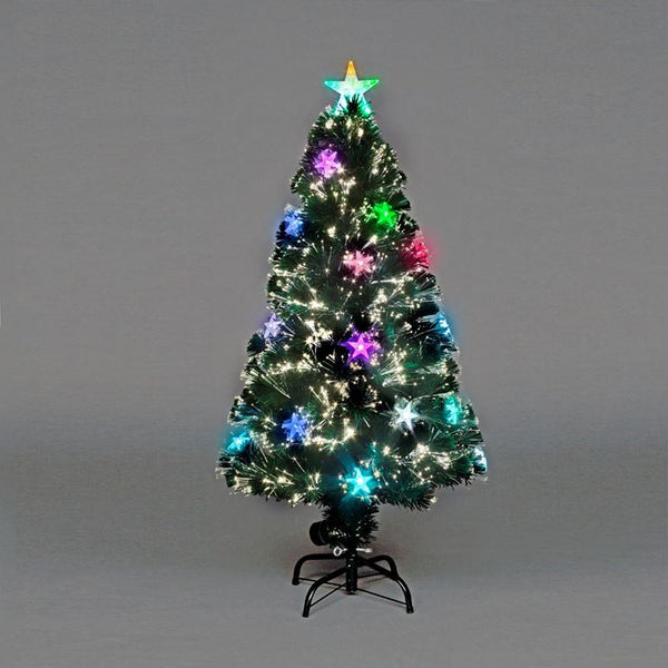 4ft Green Cosmos Fibre Optic Colour Changing Christmas Tree