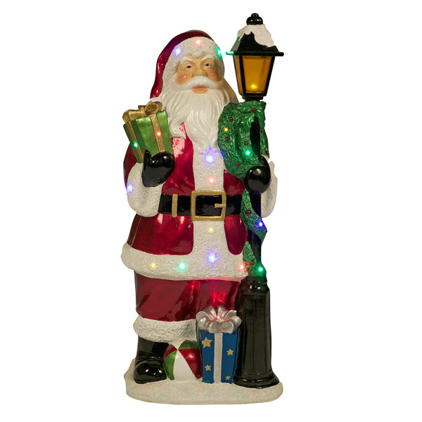 93cm Standing Christmas Santa at Lamppost with Presents Display Prop