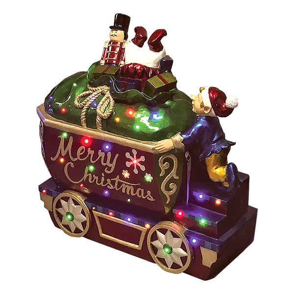 First Carriage from Festive Christmas Train With Multicoloured LEDs Display Prop