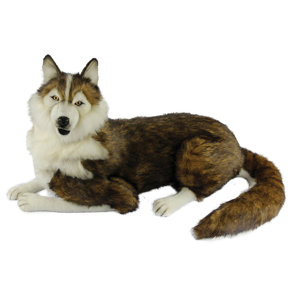 Large Animated Laying Husky Christmas Display Prop