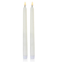 Twin Pack of Cream Flickerflame LED Dinner Candles