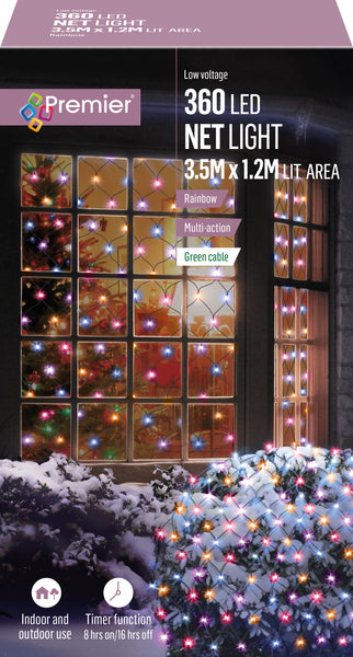 360 Rainbow Multi Action LED Net Light 3.5m x 1.2m
