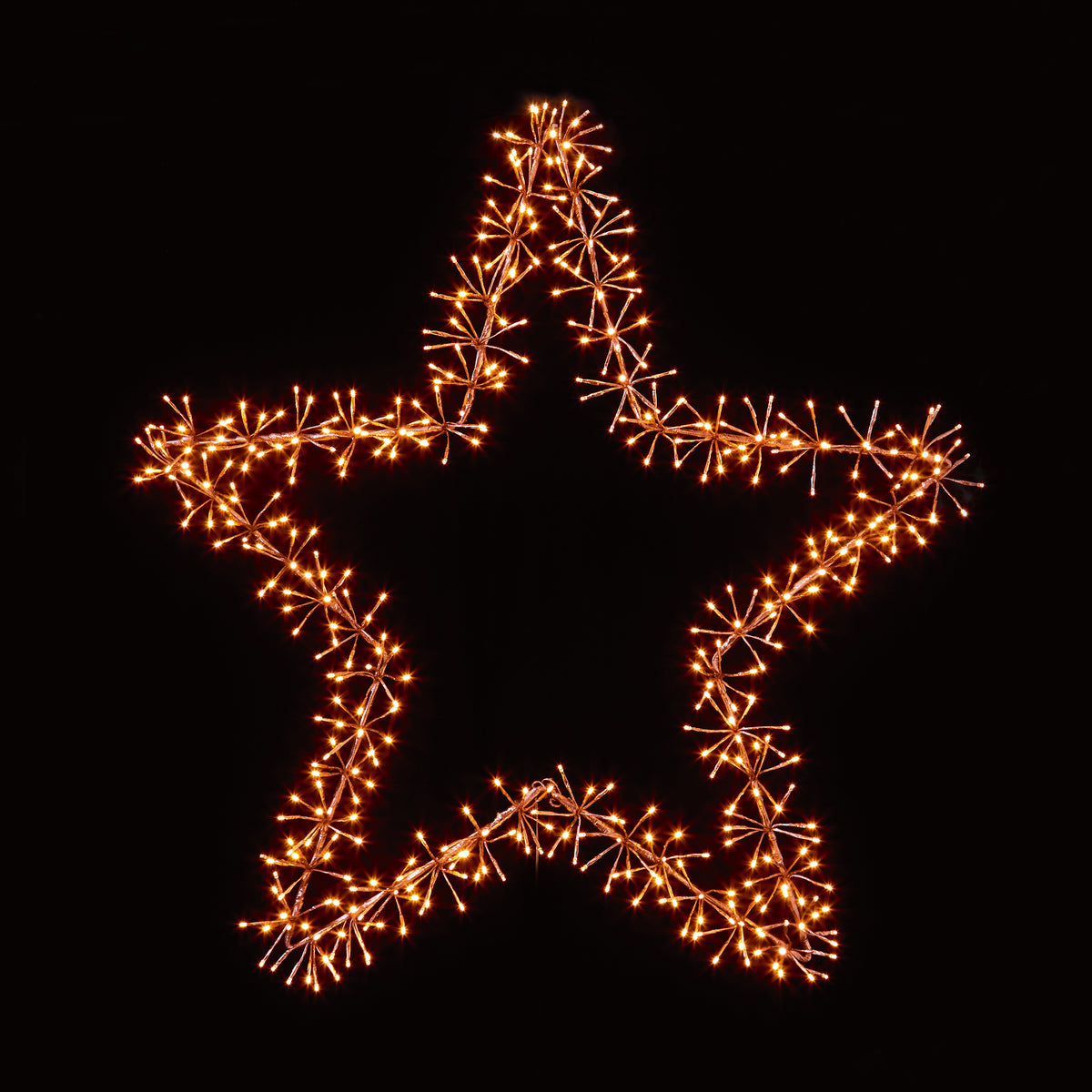 1.2m Rose Gold Star Cluster Silhouette with Warm White LEDs
