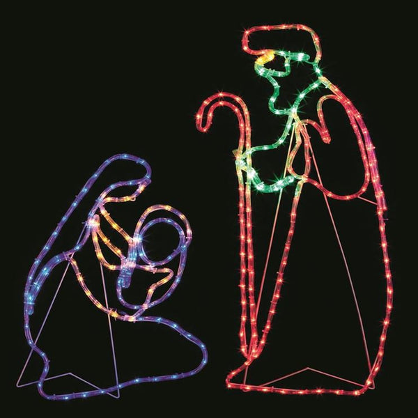 1 Metre Christmas Nativity Scene Rope Light Silhouette