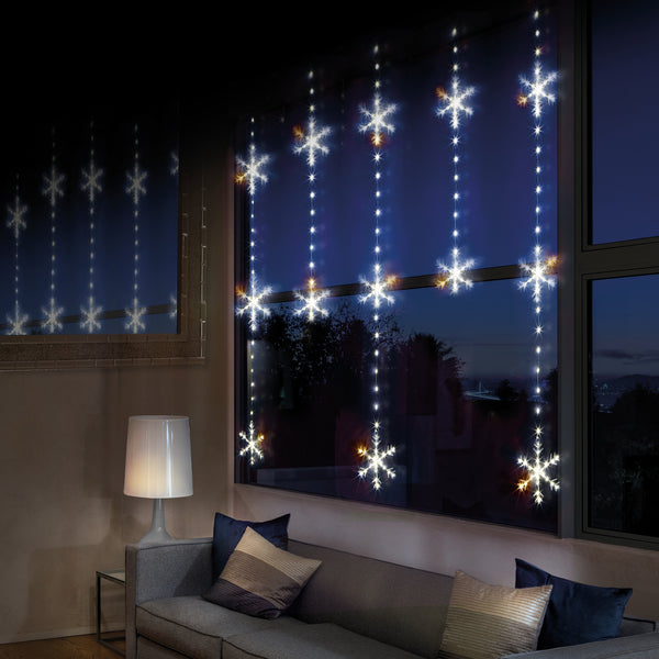 1.2m x 1.3m Curtain Snowflake Window Light with 390 White LEDs