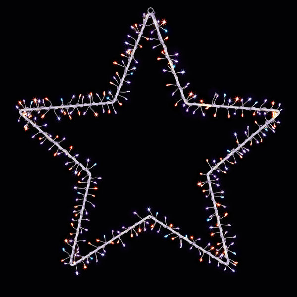 60cm Christmas Star Wire Frame with 280 Rainbow Micro Bright LEDs