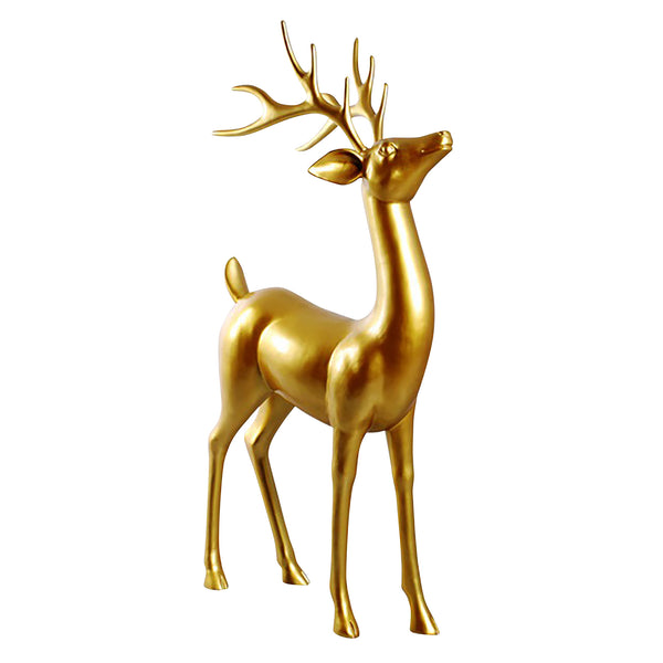 1.7m Standing Reindeer with Matte Metallic Gold Finish