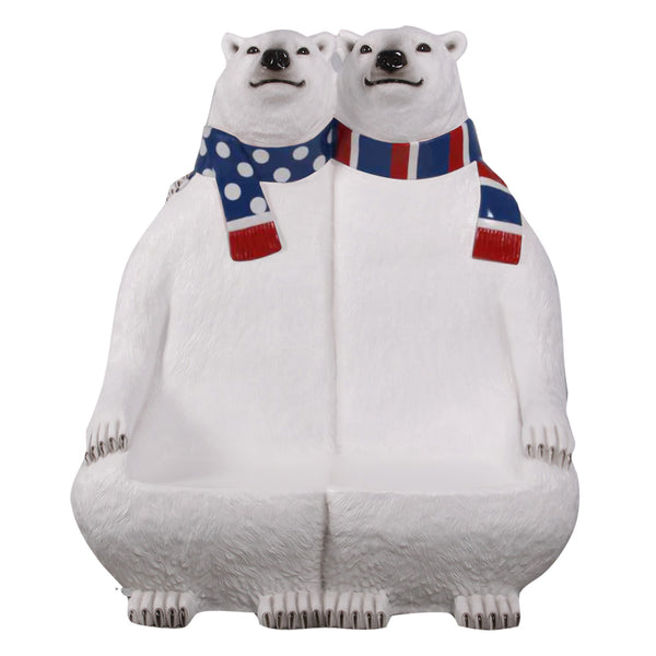 1.7m Giant Christmas Commercial Seat - Blue and Red Polar Bears Display Prop