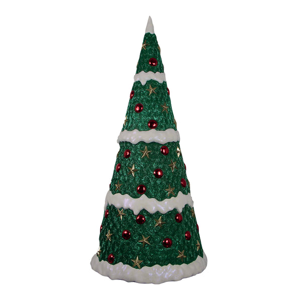2.1m Decorated Display Christmas Tree With Snowy Design Display Prop