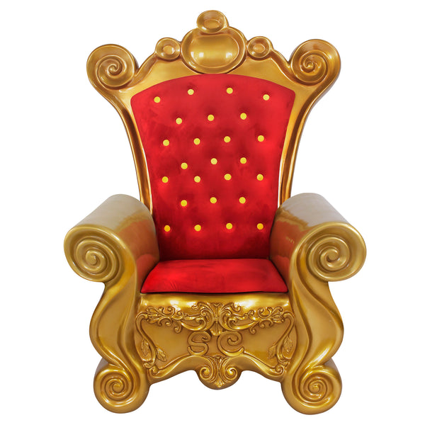 1.4m Gold and Red Cushioned Santa Chair Photo Opportunity Seat
