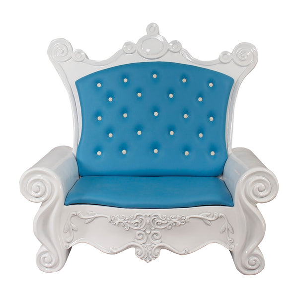 Santa's Plush Sofa in Blue and White Commercial Christmas Display