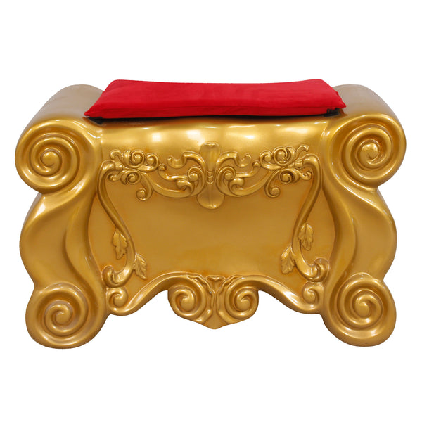Gold and Red Cushioned Santa Footrest Christmas Display Prop