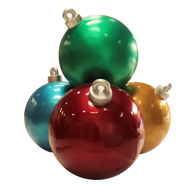 1.8m Giant Stack of 4 Shiny Christmas Baubles Commercial Christmas Display Prop