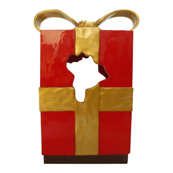 2.25m Giant Red and Gold Christmas Present Photo Opportunity Prop