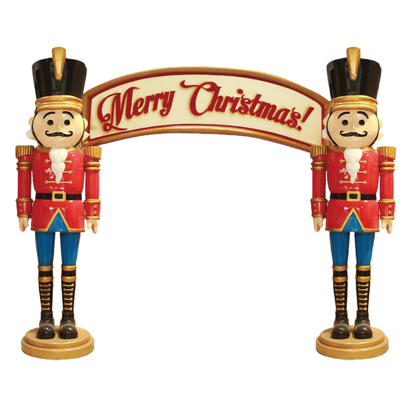 3.5m Giant Festive Nutcracker Archway Entrance Way with Merry Christmas Banner