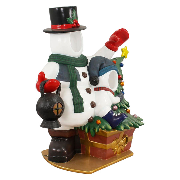 Snowman & Snowkid With Christmas Tree Photo Opportunity Prop