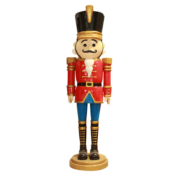 2.7m Christmas Nutcracker Figure in Traditional Red and Blue Uniform