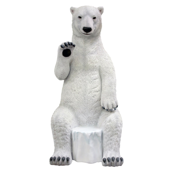 Realistic Sitting Polar Bear Christmas Photo Opportunity Display Prop Seat