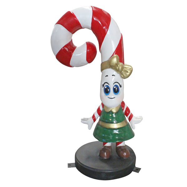 65cm Christmas Candy Cane Daughter Figure With Stand