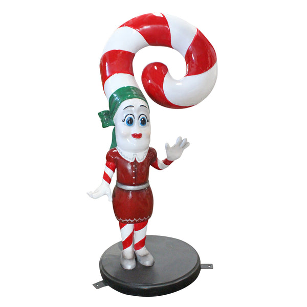 90cm Christmas Candy Cane Wife Figure With Stand