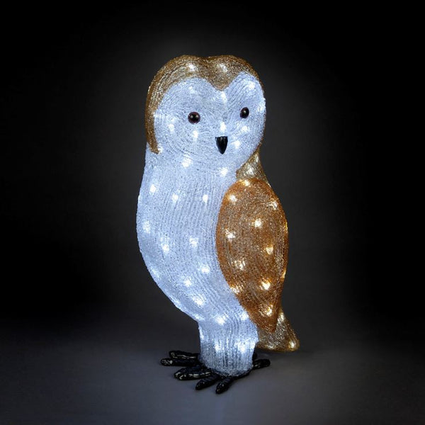 56cm Acrylic Owl with 100 Ice White LEDs