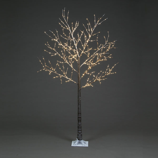 6ft Frosted Brown Twig Christmas Tree With 600 Warm White LEDs