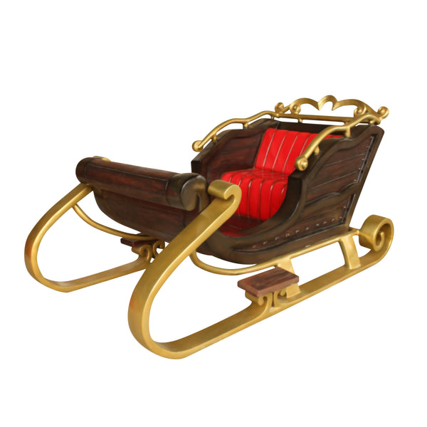 2 Seater Wooden Finish Santa Sleigh Christmas Photo Opportunity Seat Prop