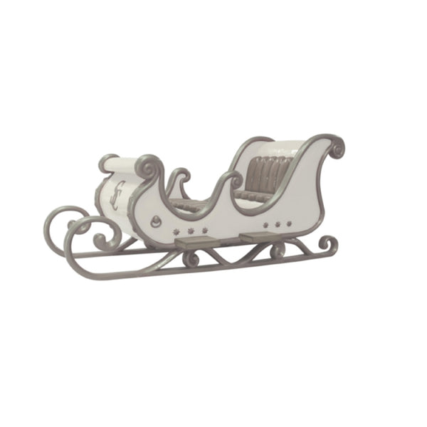 4 Seater White and Silver Santa Sleigh Christmas Photo Opportunity Seat Prop