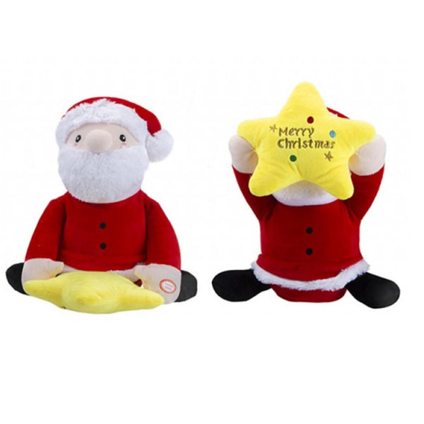 Animated Peekaboo Christmas Santa with Star