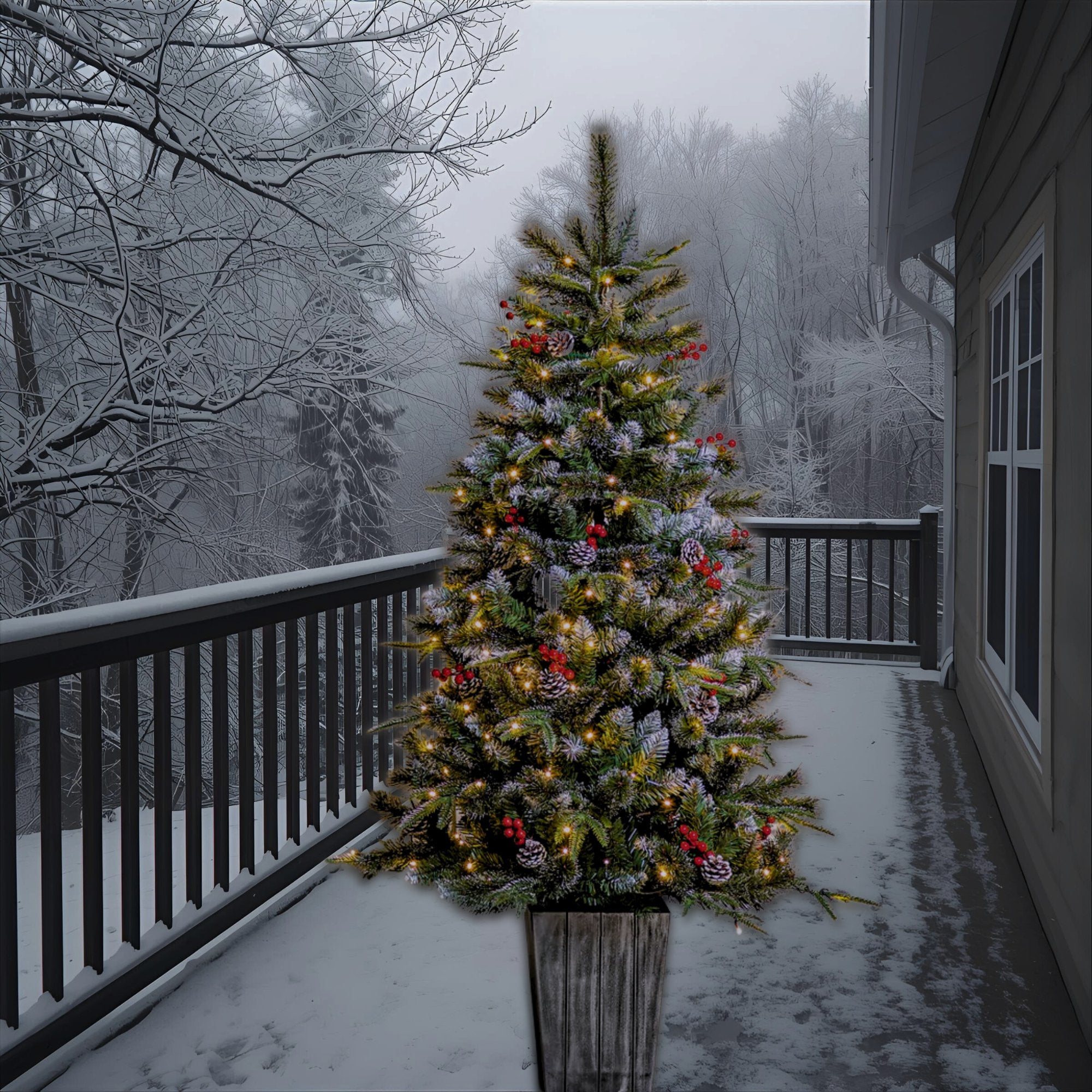 Outdoor Pre Lit Trees