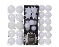 Box of 40 Winter White Christmas Tree Baubles