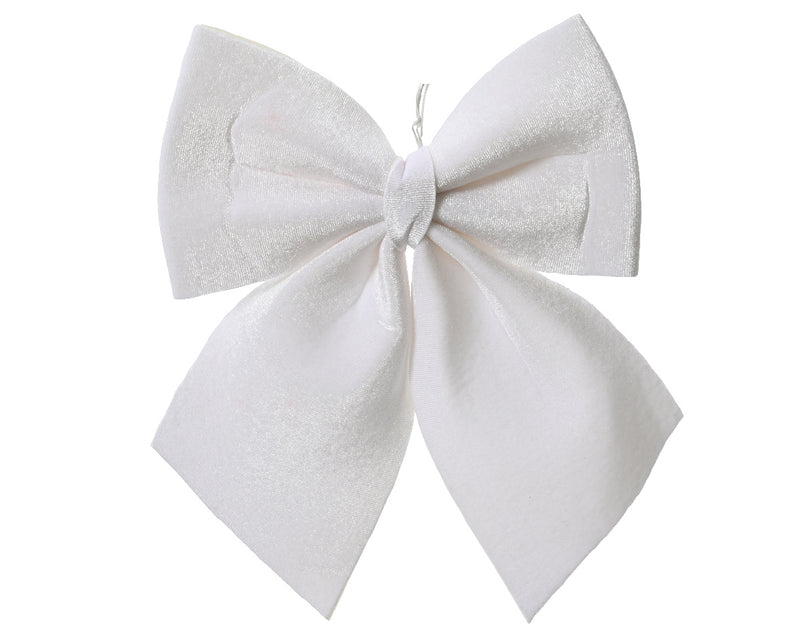 Large 24cm White Bow Christmas Tree Decoration