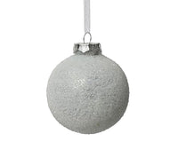 Tray of 12 Shatterproof Silver Christmas Baubles with Bead Details