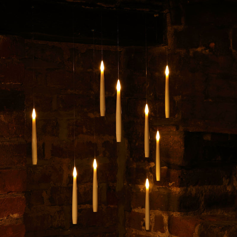 10 Floating White Candles with Magic Wand Controller Christmas Tree Lights