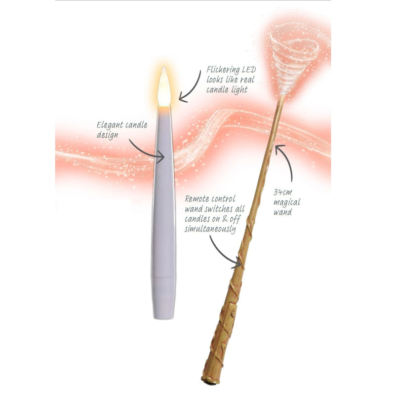 10 Floating White Candles with Magic Wand Controller Christmas Tree Lights