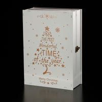 Lit White Wooden Scene Book Christmas Advent Calendar - 3