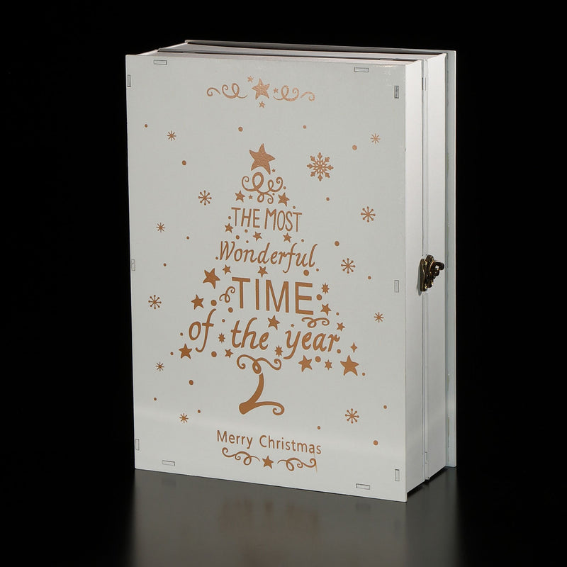 Lit White Wooden Scene Book Christmas Advent Calendar