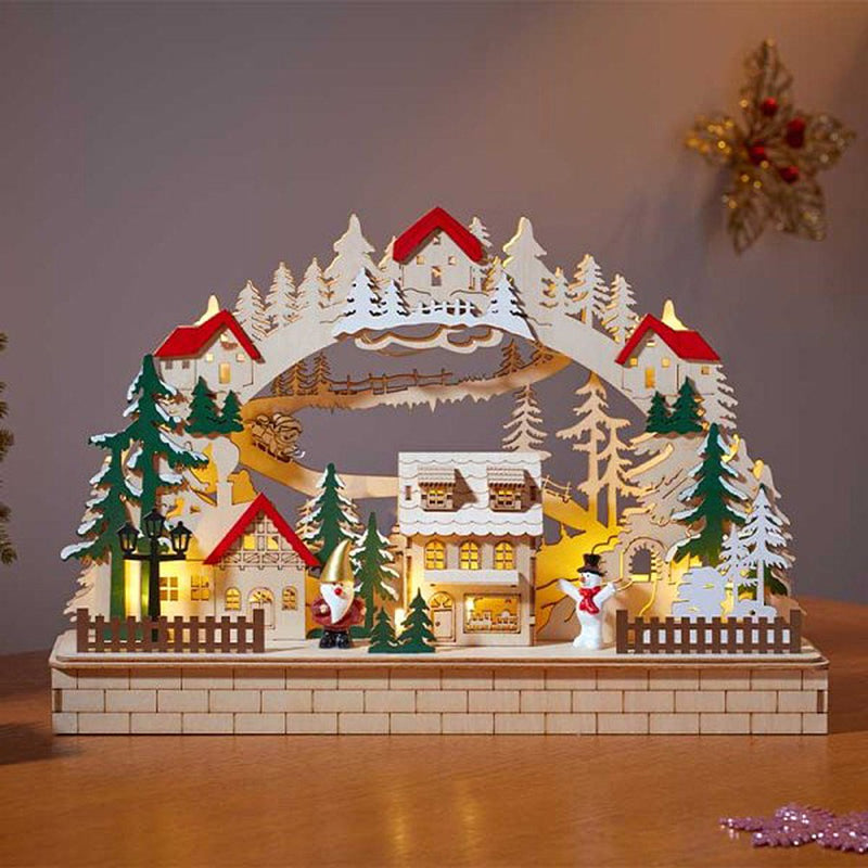 InLit Alpine Christmas Wooden Christmas Scene