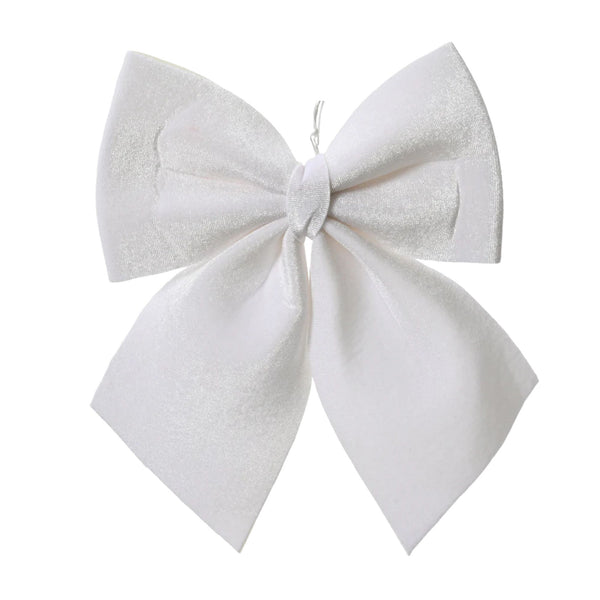 Large 24cm White Bow Christmas Tree Decoration