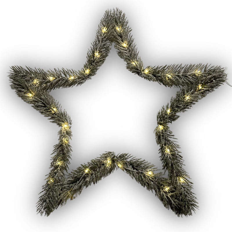Set of 2 Fir Tree Christmas Stars with 100 Warm White LEDs